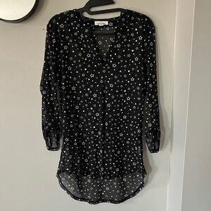 Black Star Print Blouse